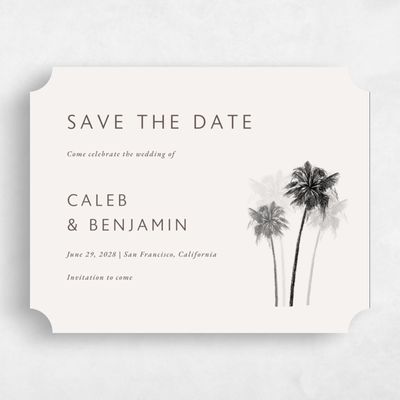 White Ticket Wedding Save the Date - Anacostia Landscape