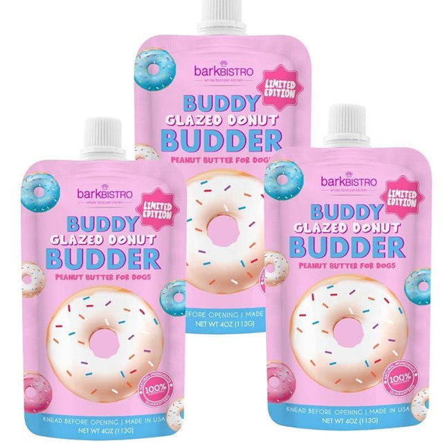 3pk Limited Edition Glazed Donut - 100% Natural Dog Peanut Butter, 4oz Pouches, Made in USA