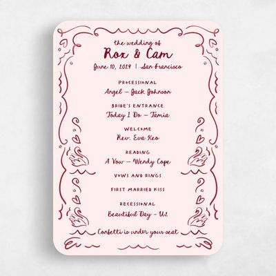 Pink Rounded Wedding Program - Somero