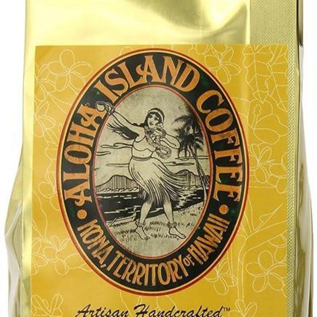 Aloha Island Coffee PLATINUM Organic 100% Pure Kona Coffee, 8 Oz Whole Bean, 8-ounces