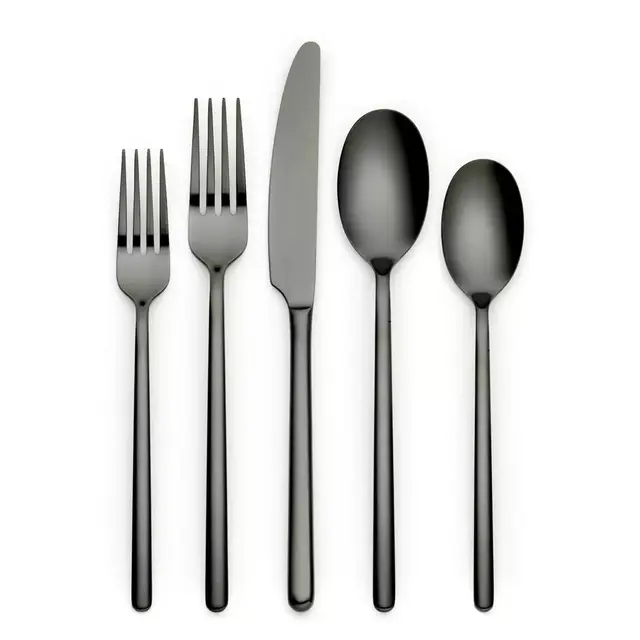 Jayden 20-Piece Black 18/0 Stainless Steel Flatware Set (Service for 4)