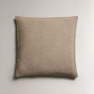 PLAIN FADED EFFECT LINEN BEDSPREAD THROW PILLOW COVER | NATURAL