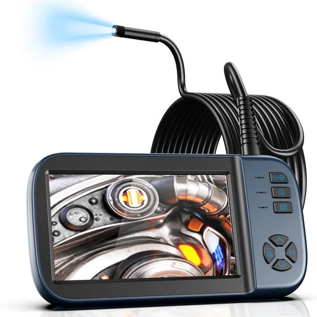 Borescope Inspection Camera, Endoscope Camera 1080P 4.5" IPS Screen w/ IP67 Waterproof Snake Camera, Sewer Camera with Detachable Cable-16.4FT