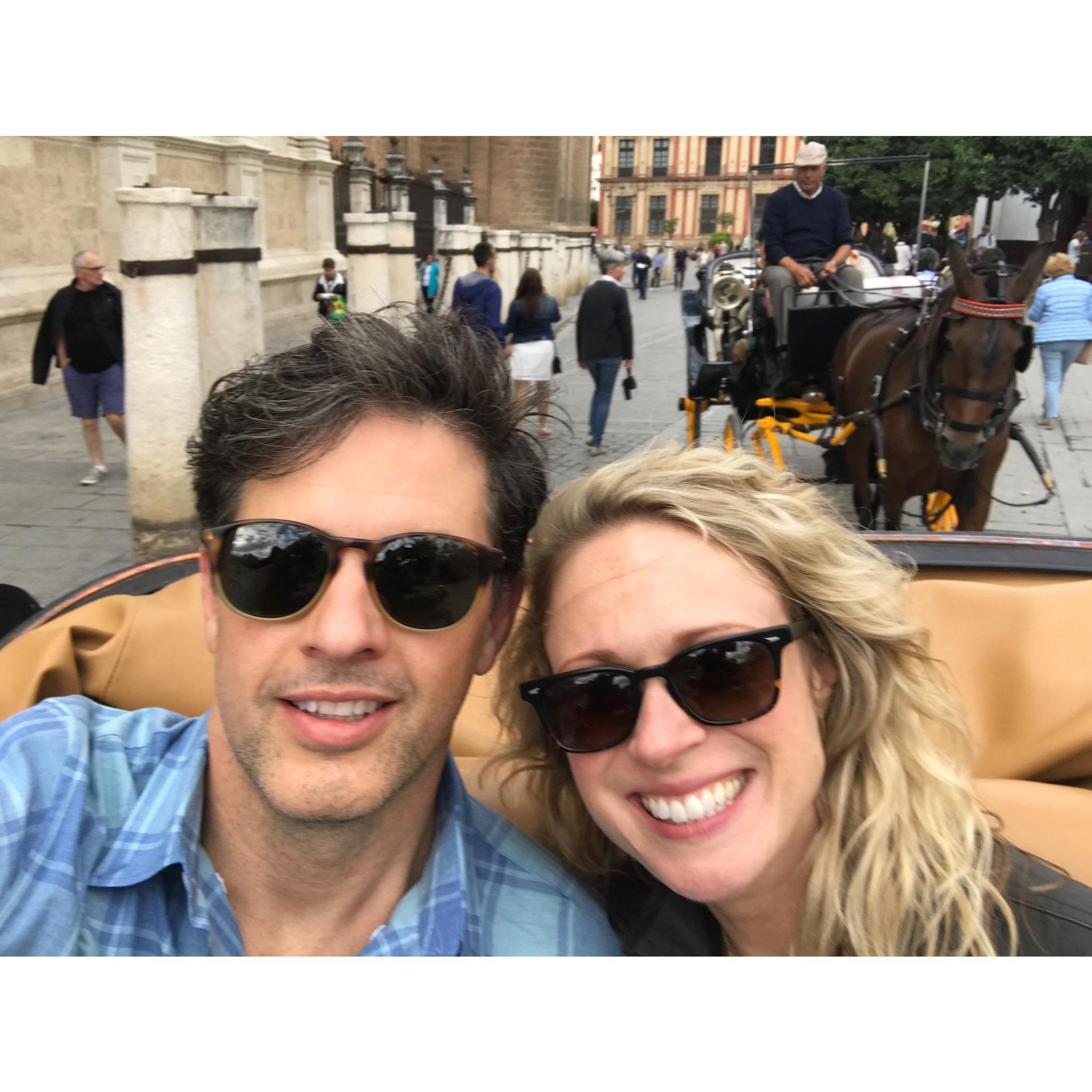 Horse and buggy ride in Sevilla, Spain