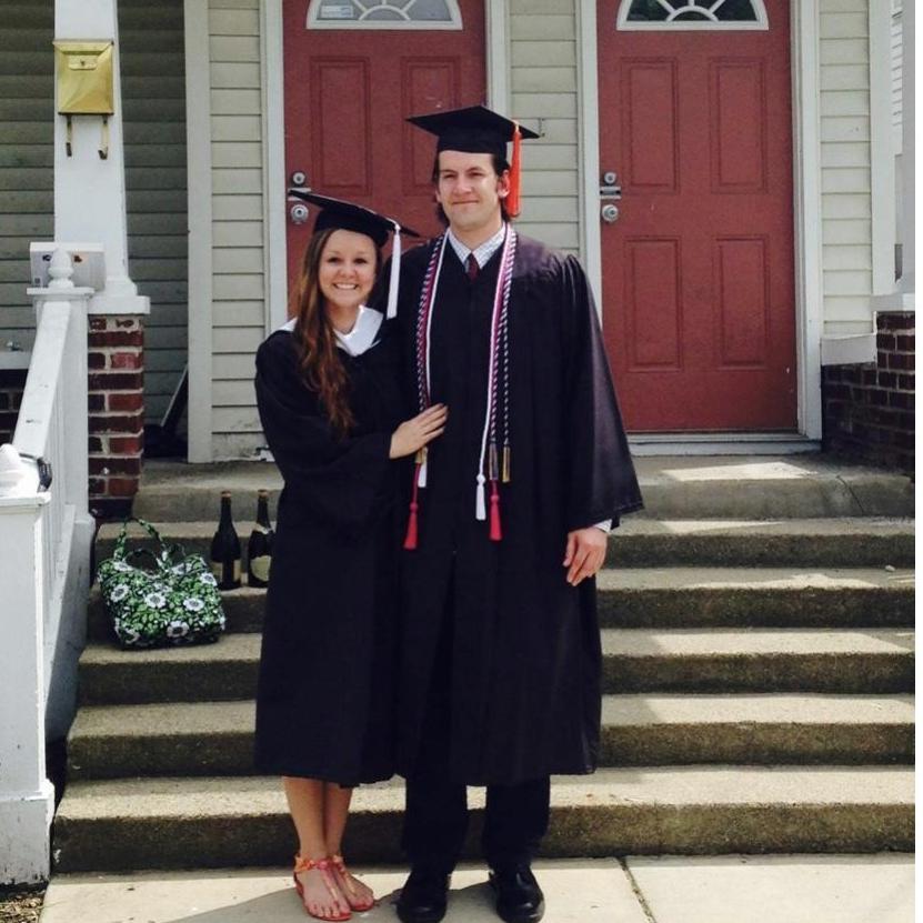 May 2015: Graduation photos in front of our favorite - 906 Corby St.