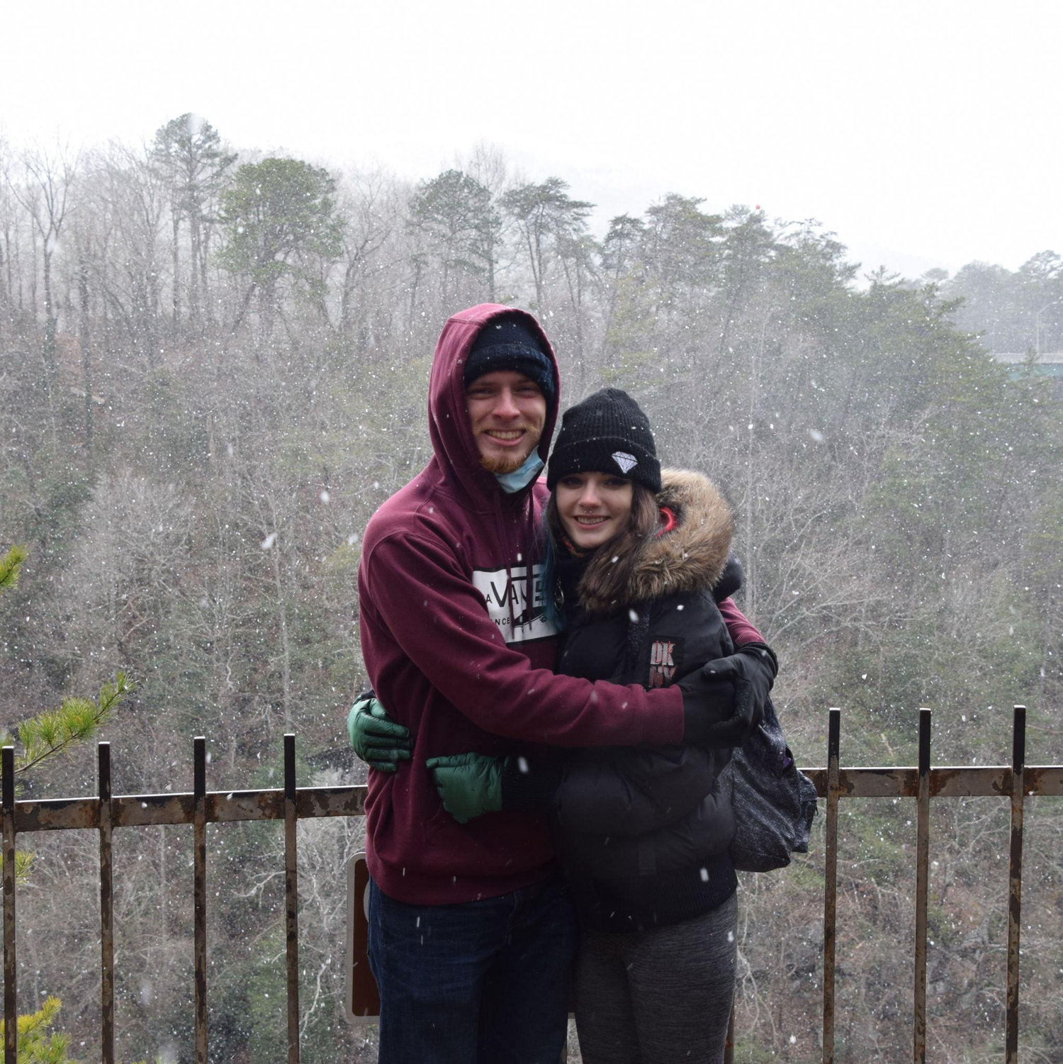 This was our first time seeing snow 'together' on a trip with our best friend Tony!