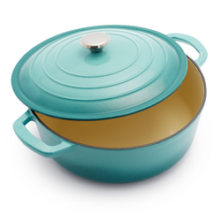 Sur La Table Cast Iron Round Wide Covered Dutch Oven, 7 qt.