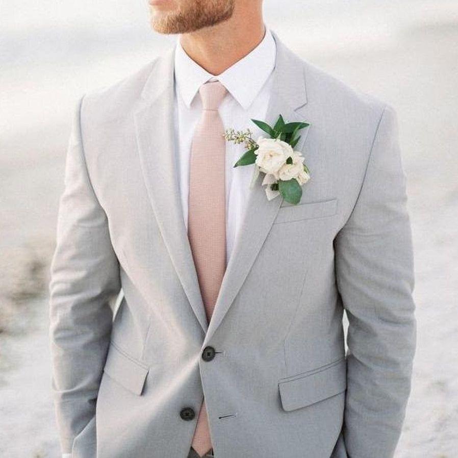 Etsy | Light Grey Two Piece Wedding Suit, Elegant Groom Formal Wear $327.45