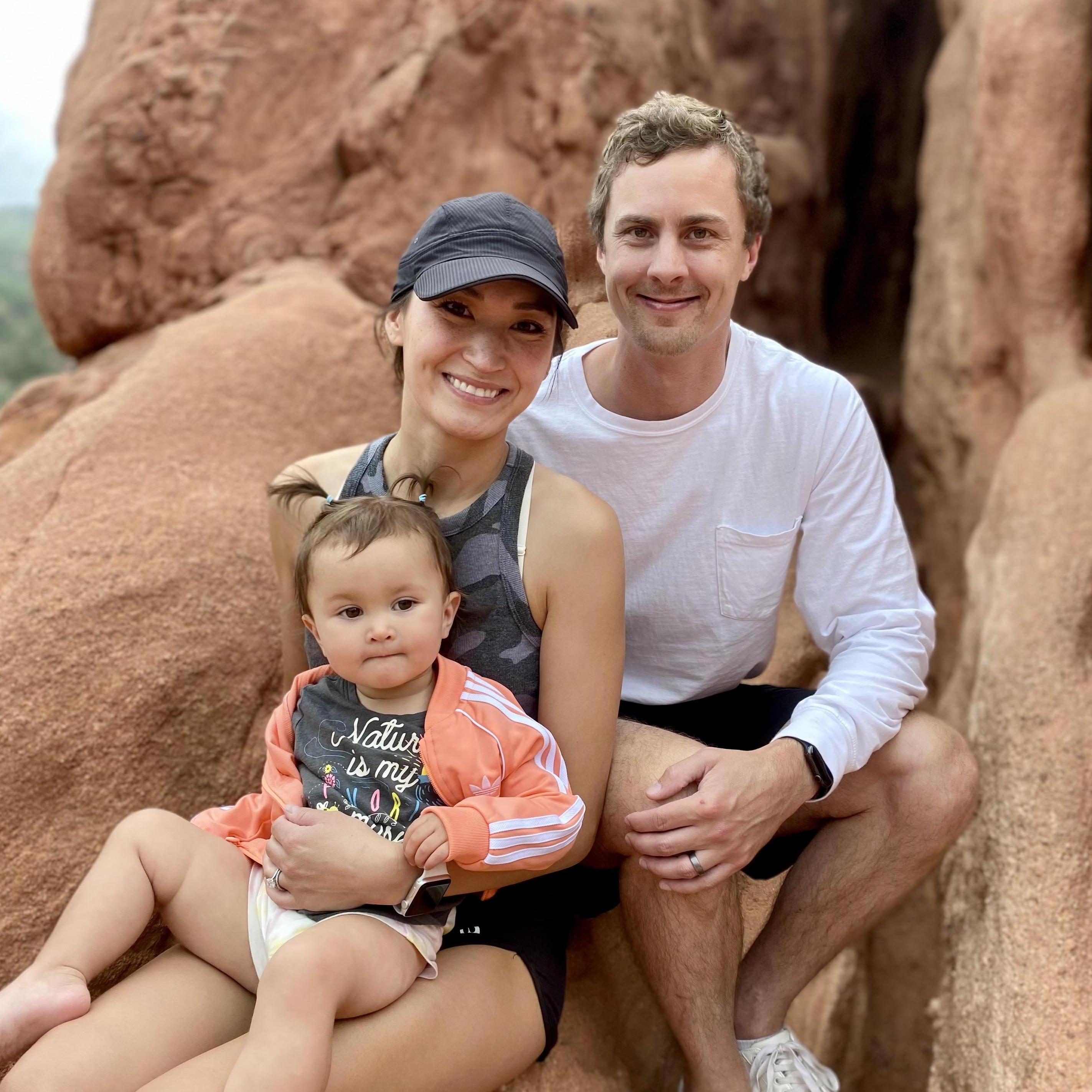 Family picture at Garden of the Gods in Colorado Springs, CO, August 2021.