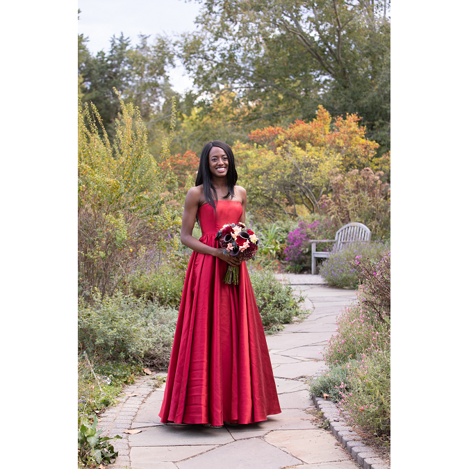 Princess in a red dress.