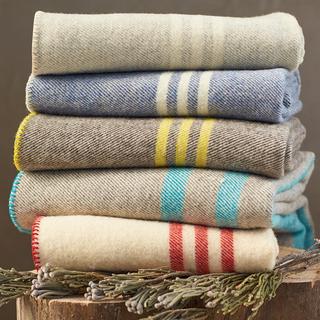 Striped Wool Organic Blanket
