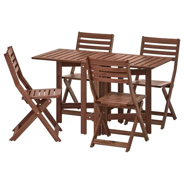 ÄPPLARÖ Balcony table and 4 folding chairs