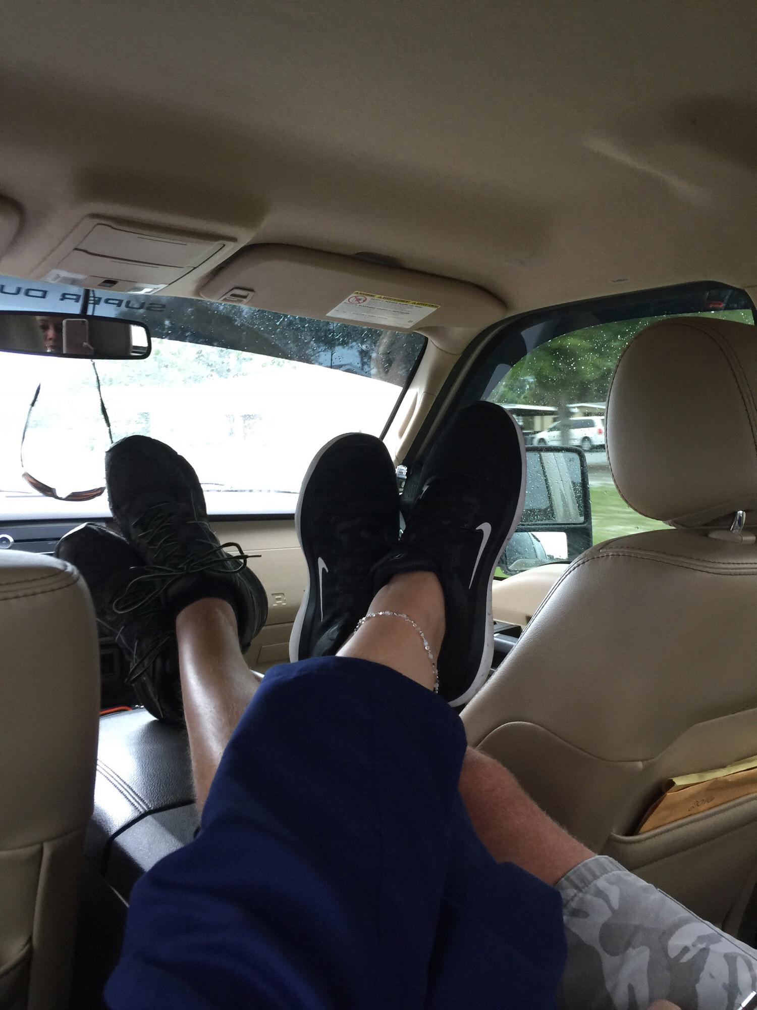 Our first ride in the backseat with Cassy driving!!