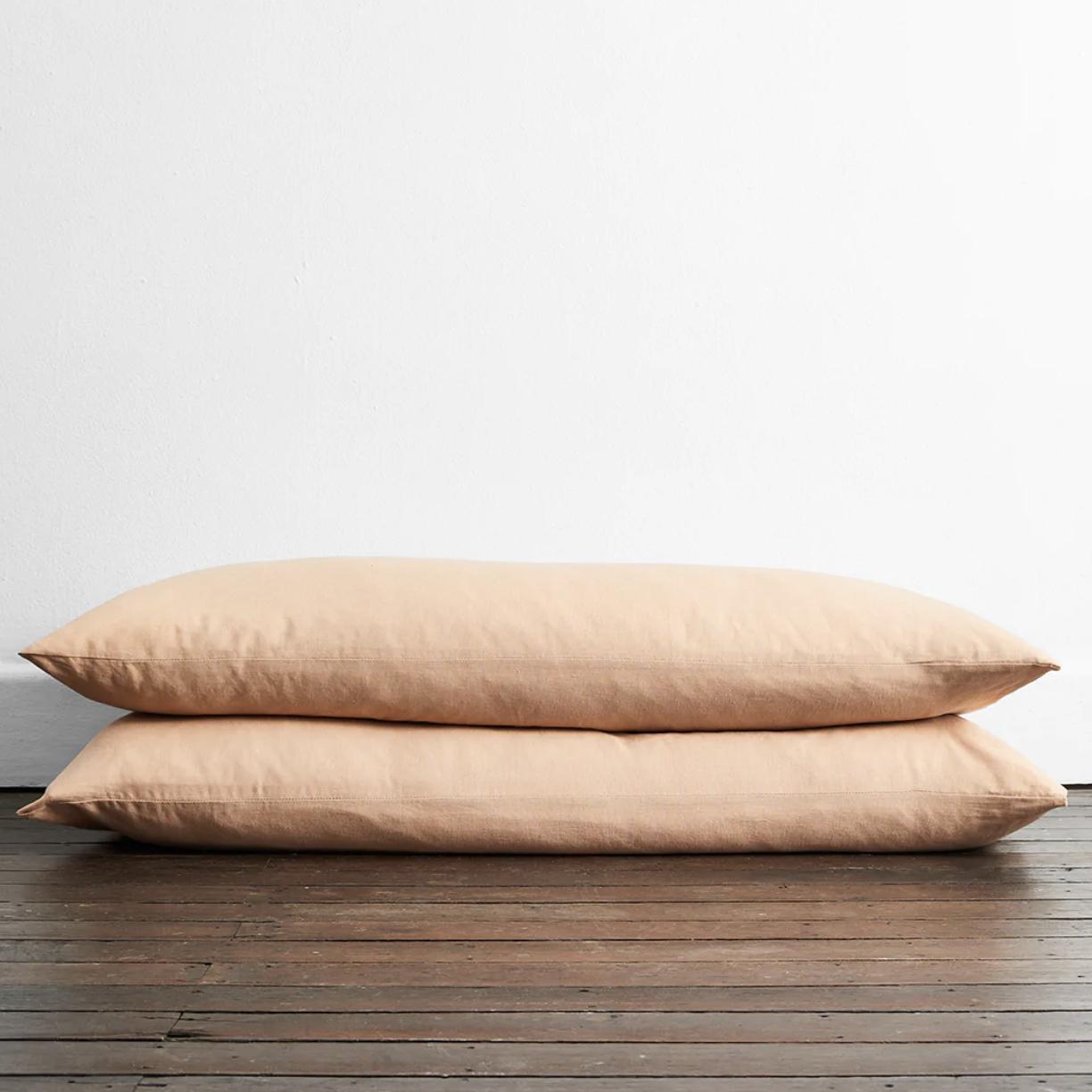 Terracotta 100% Flax Linen King Pillowcases (Set of Two)