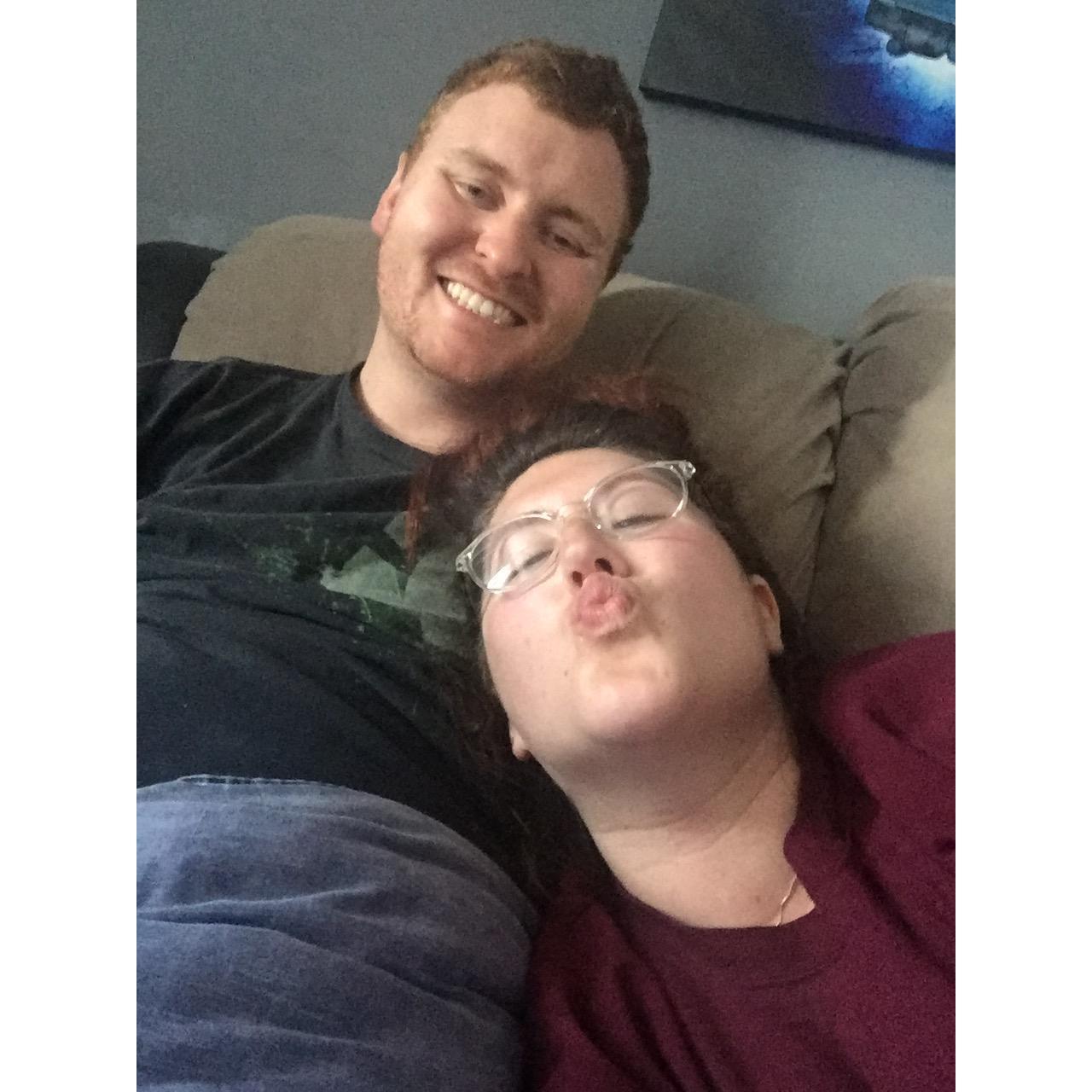 This is how you will find us on a weekend morning - Netflix + coffee + cuddles