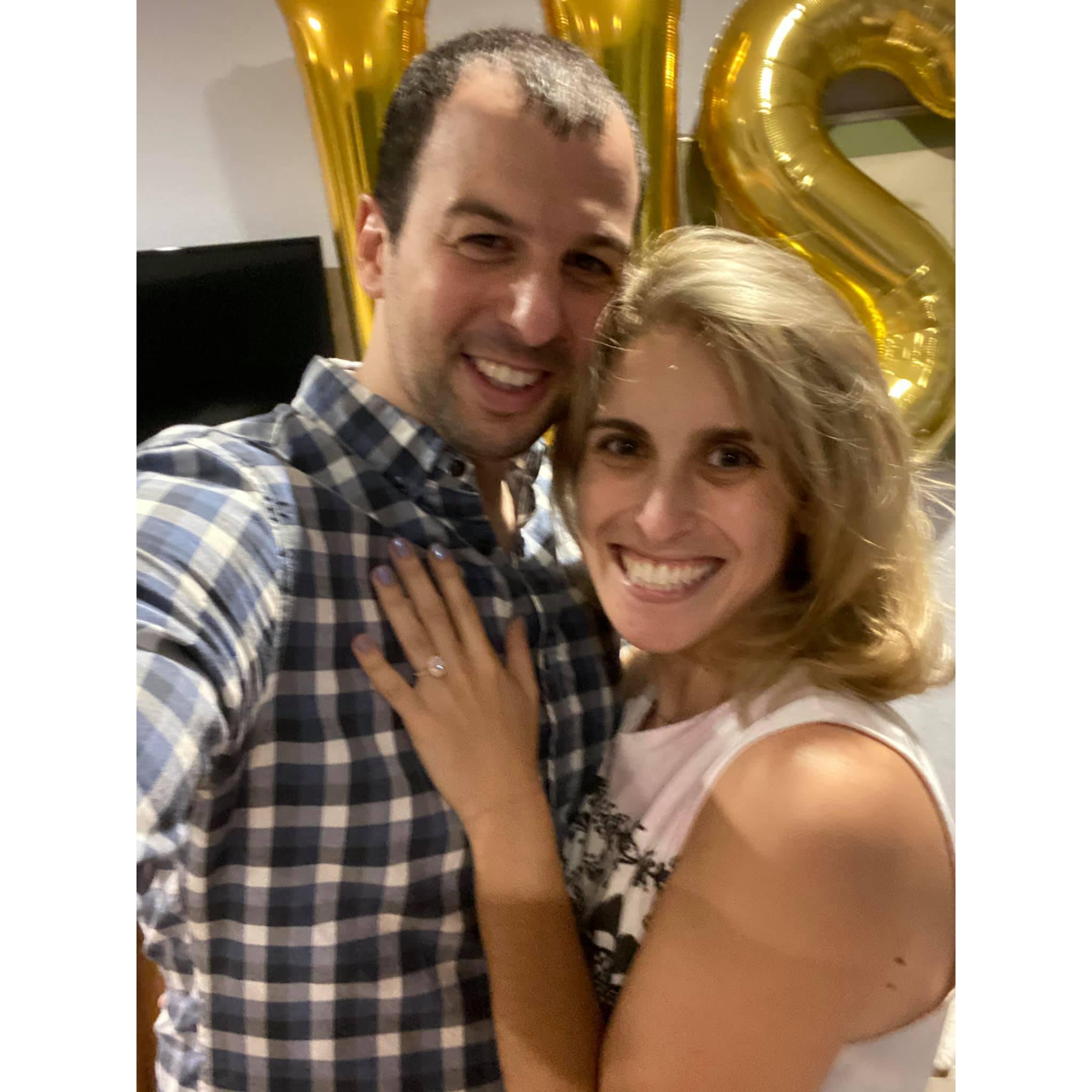 The first picture as an engaged couple
