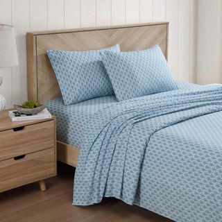 Coastal Batik Cotton Percale 4-Piece Sheet Set