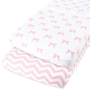 Cuddly Cubs Diaper Changing Table Pad Cover Set For Baby Girl | Soft & Breathable 100% Jersey Cotton | Adorable Unisex Patterns & Fitted Elastic Design | Cute Nursery & Cradle Bedding Sheets 2-Pack