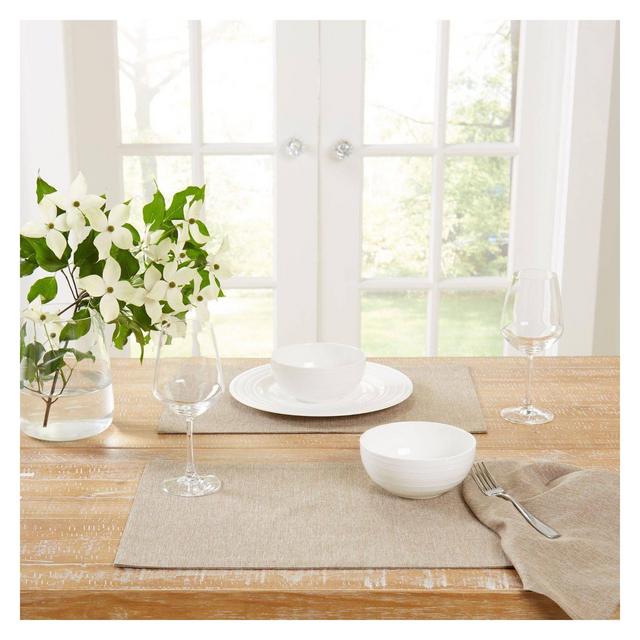 13" X 17.5" Fabric Placemat 4pc Set Natural - Town & Country Living