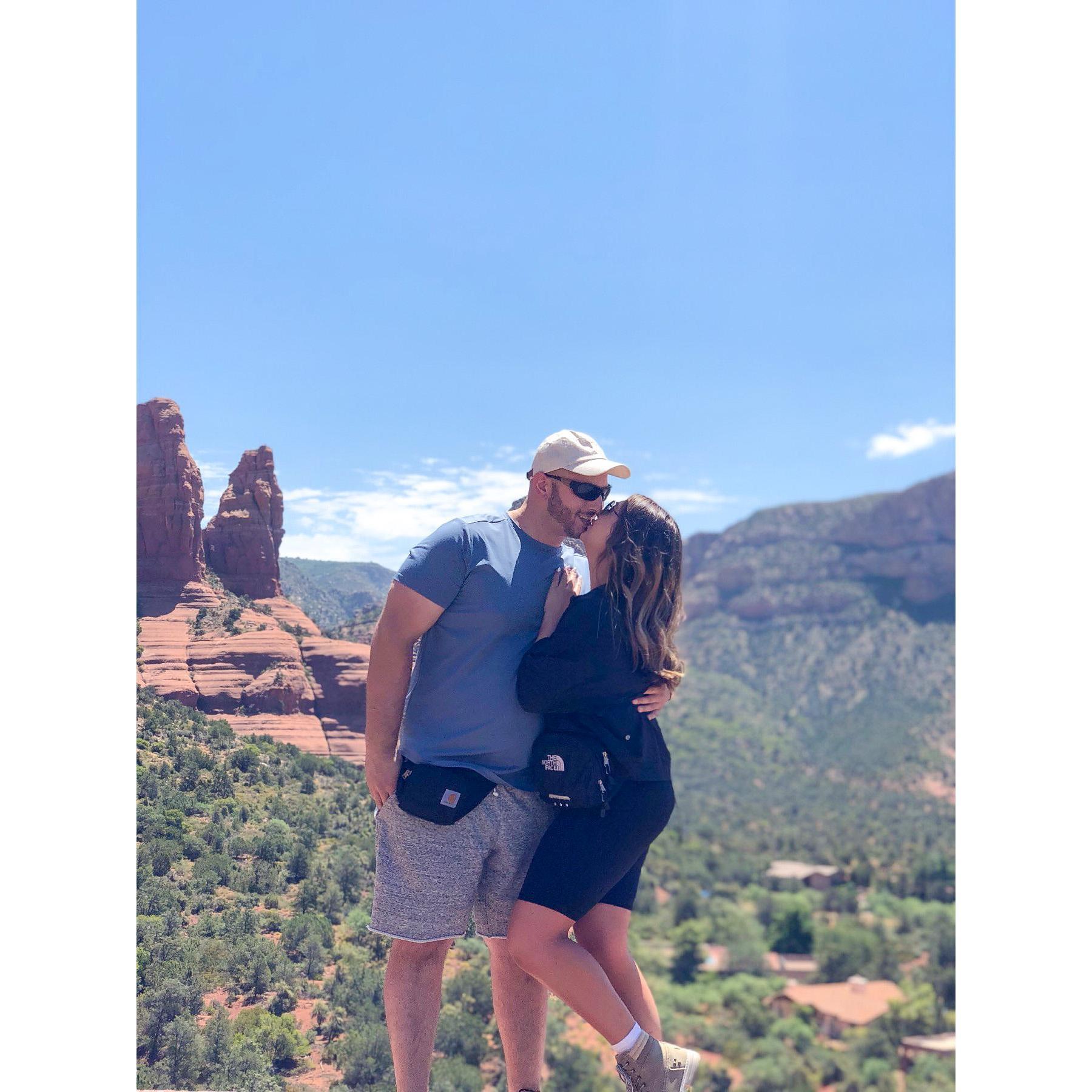 Moments before David proposed in Sedona, AZ
