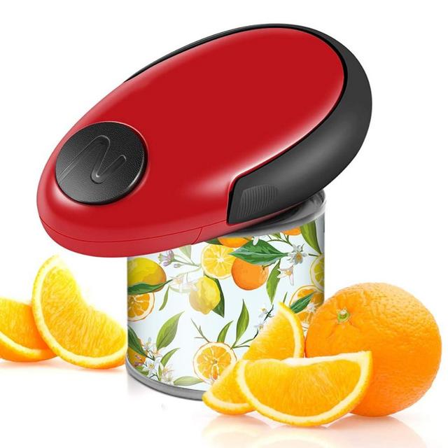 Electric Can Opener, One Touch Switch Smooth Edge Automatic Electric Can Opener, Food-Safe and Battery Operated Handheld Can Opener, Kitchen Gadgets for Seniors, Arthritis