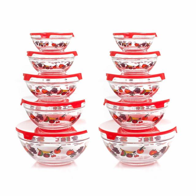 Chef Buddy 20 Piece Glass Mixing Bowl Set