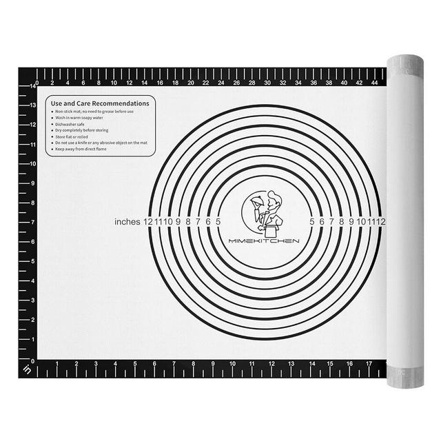 Silicone Baking Mat,Non Stick Pastry Mat with Measurement, Extra Large Rolling Dough Mat Sheet, Pie,Pizza, Fondant, Macarons,Cookies Mat, Kitchen Counter Mat, Table Mat Placemat