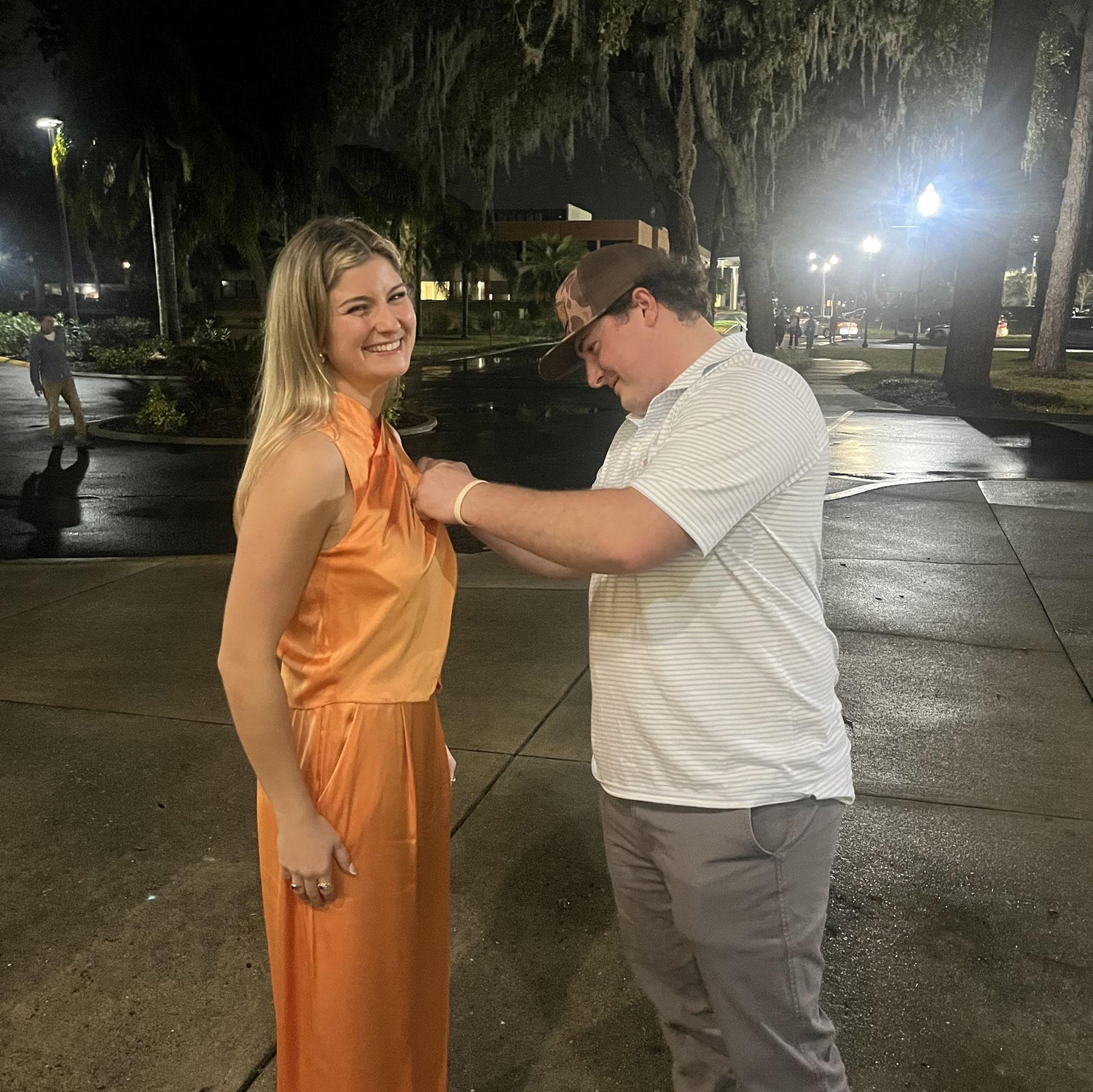 At nursing school graduation, it was Wesley that officially pinned Caroline, starting her nursing career.