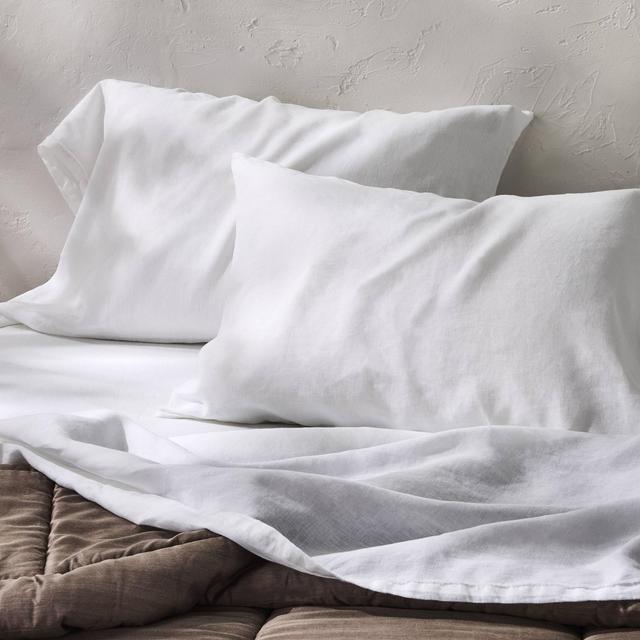 Standard 100% Linen Pillowcases White - Casaluna™