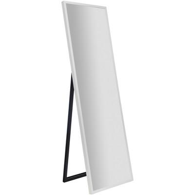 16"x57" Framed Floor Free Standing Mirror with Easel White - Gallery Solutions