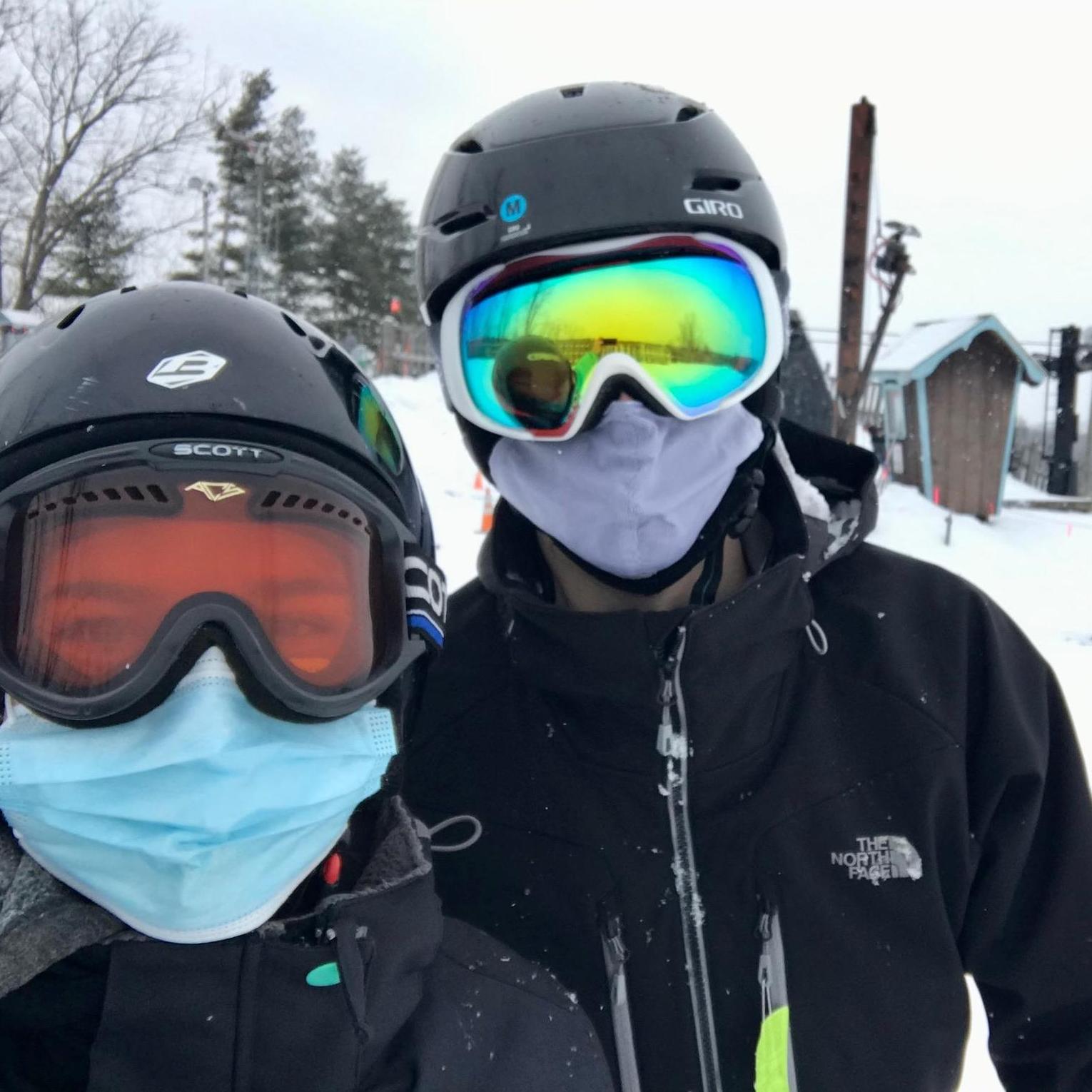 Skiing in MI at Nico's cousins, winter 2021.