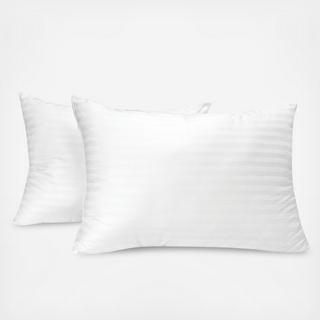 Down Alternative Bed Pillow with Cotton Cover, Set of 2