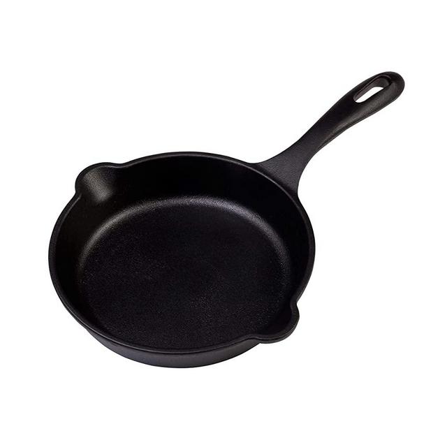 Victoria Mini Cast Iron Skillet. Small Frying Pan Seasoned with 100% Kosher Certified Non-GMO Flaxseed Oil, 6.5", Black
