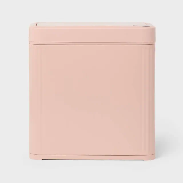 10L Slim Motion Sensor Can with Ribbing Stainless Steel Pink - Brightroom™