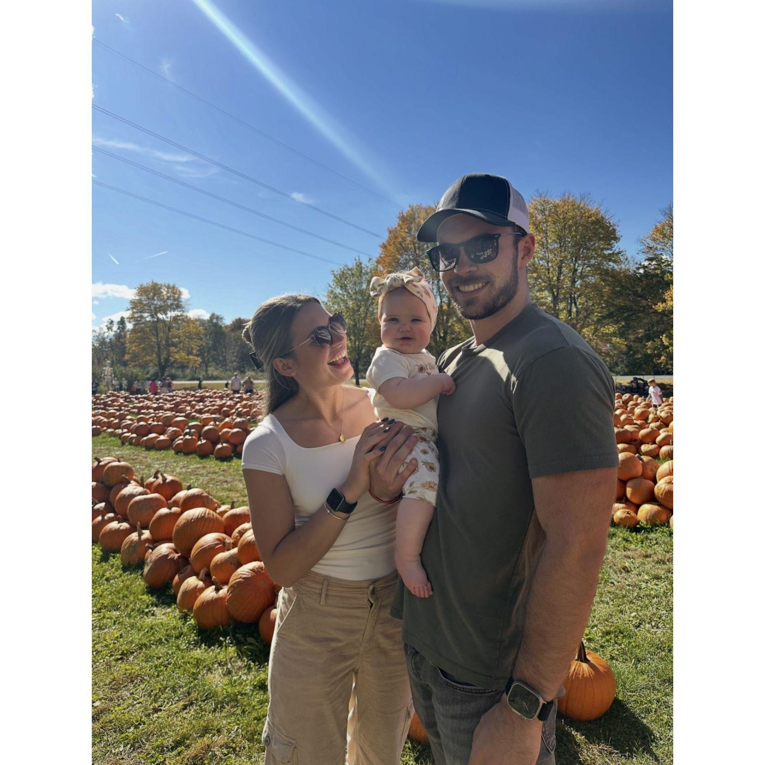 Pumpkin picking with Maisie. This was the day before we got engaged!