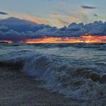 walk, sunset: Van's Beach