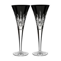 Waterford Lismore Black Champagne Glasses (Set of 2)