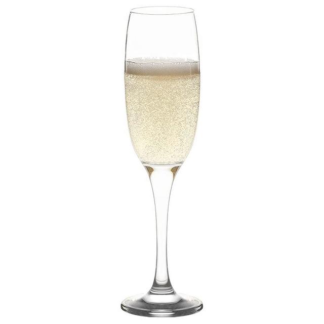 LAV 6-Piece Champagne Flutes 7.5 Ounce | Clear Prosecco Glasses for Weddings & Special Events and Occasions