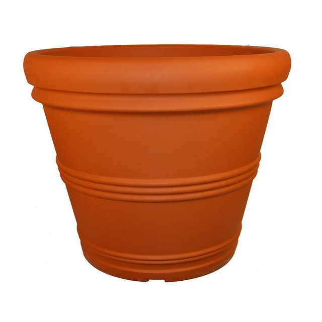 Tusco Products RR245TC Rolled Rim Garden Pot, 24.5-Inch, Terra Cotta Color.