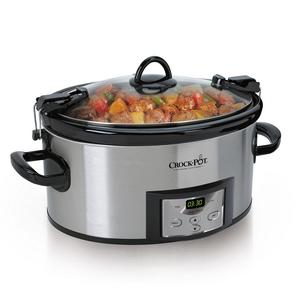 Crock-Pot 6-Quart Programmable Cook & Carry Slow Cooker with Digital Timer, Stainless Steel , SCCPVL610-S