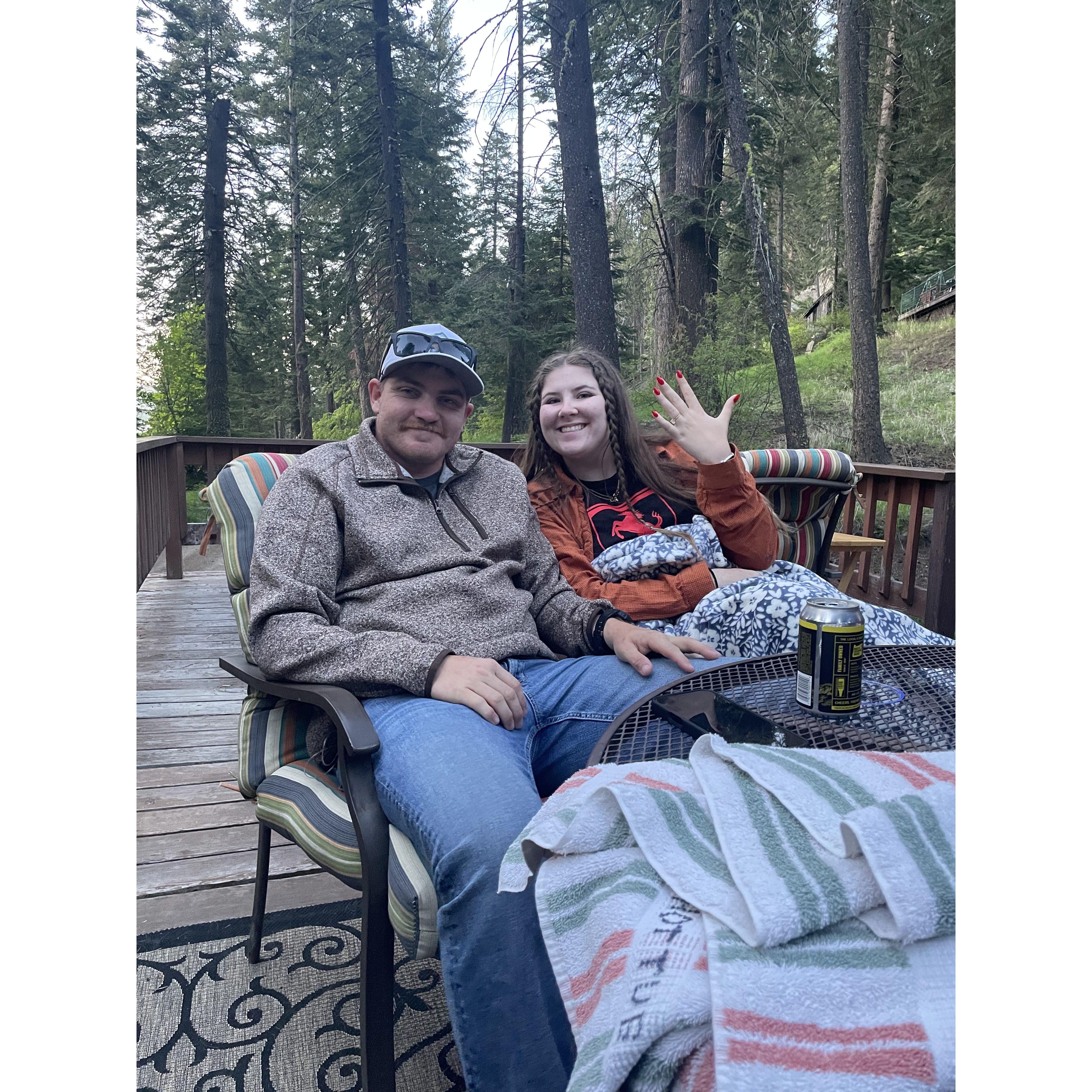 At the cabin engaged!!!!