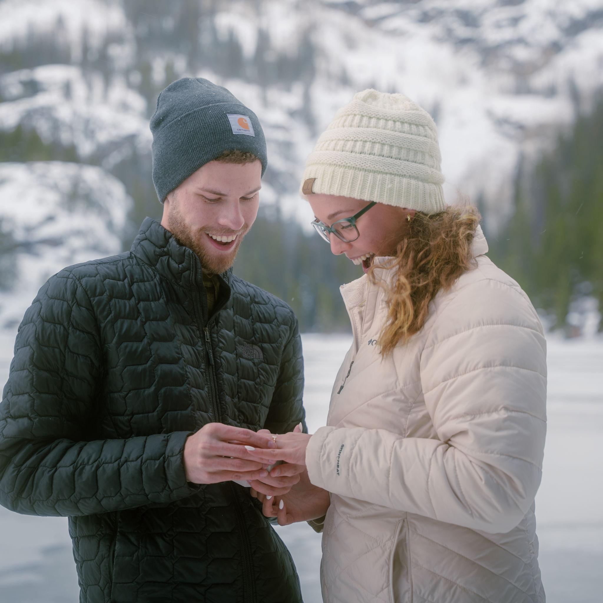 Proposal at Bear Lake, Estes Park Colorado. Aimee had no idea...well she definitely had her suspicions.