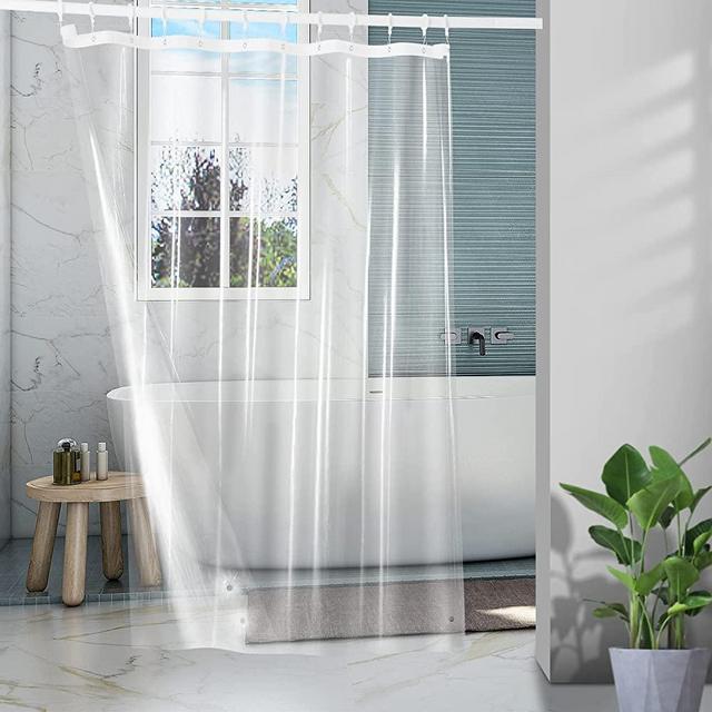 Cozyide Shower Curtain Liner 72 x 72 Inches Plastic Shower Curtain PEVA 4 Gauge Shower Liner Lightweight Plastic Waterproof Curtains for Bathroom and Bathtub with Grommets Hole and Magnets (Clear, 1)