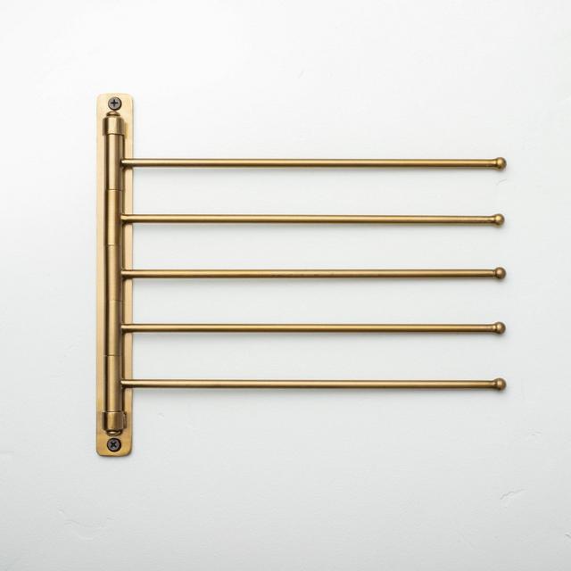 Brushed Metal Swivel Coat Rack Brass Finish - Hearth & Hand™ with Magnolia