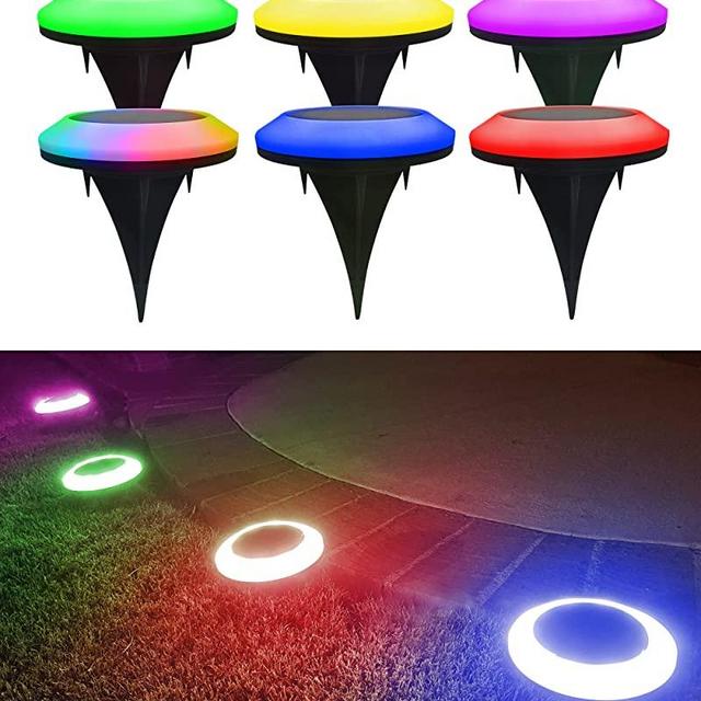 BRIGHTRIGHT - Colorize Colorful Pathway Solar Light (6 Lights) Decorative Weatherproof Auto On/Off Outdoor Lights - Decorate Your Garden, Landscape, Patio, Pool, Yard with Ultra-Bright LED Light