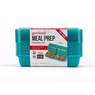 Good Cook Meal Prep Dark Teal Containers + Lids - 10ct