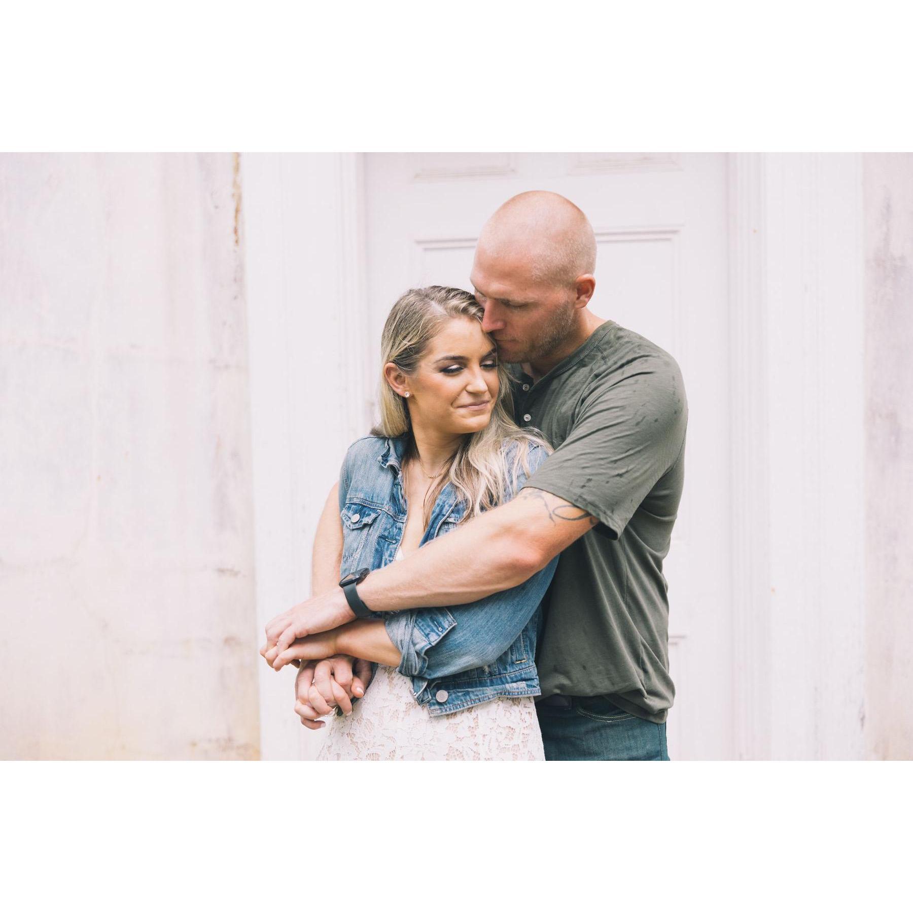 Fun fact: we took our engagement photos in the middle of a summer thunderstorm in Tallahassee. Cue the wet hair and rain droplets on clothes :)