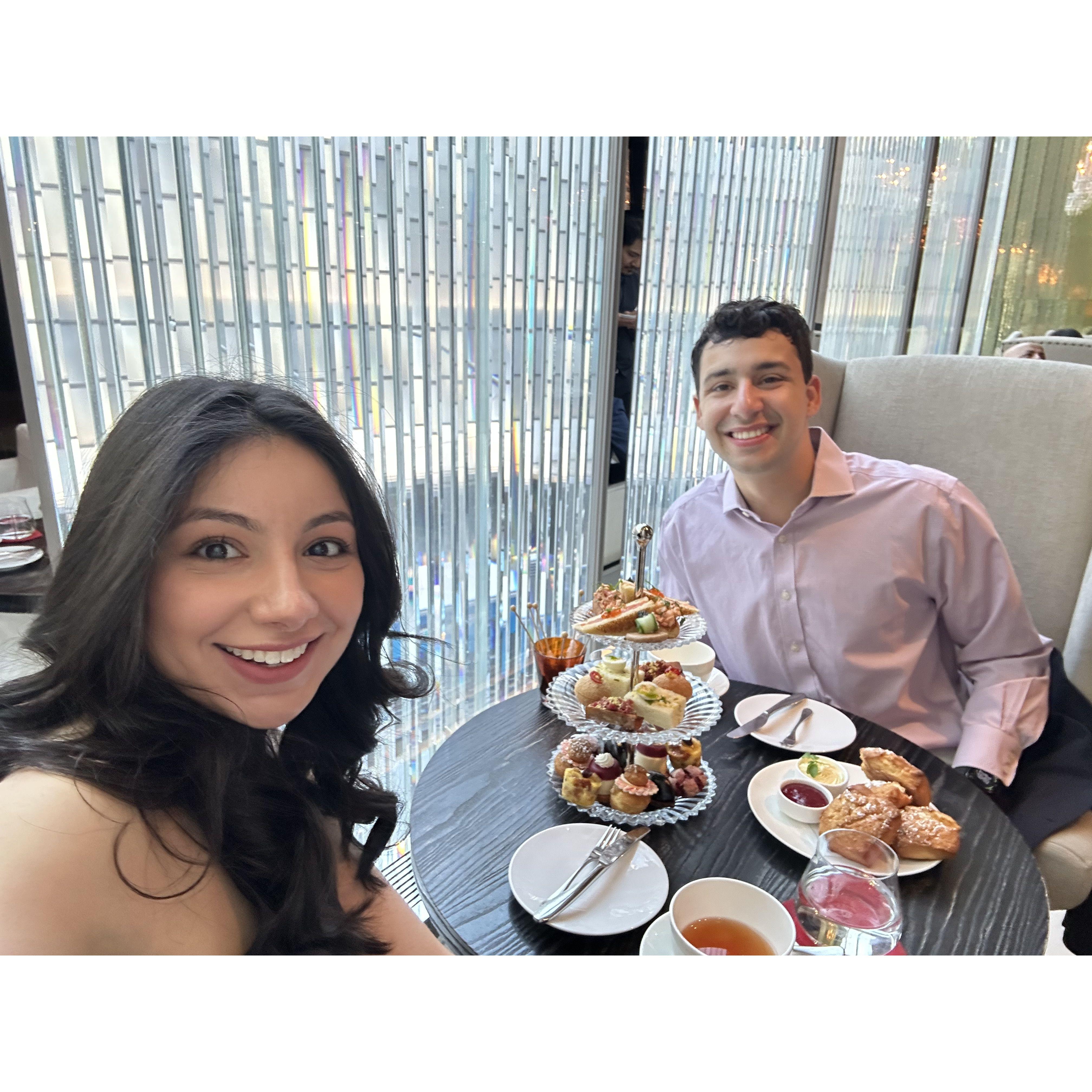 Surprise Afternoon Tea at the Baccarat Hotel New York Before the Proposal