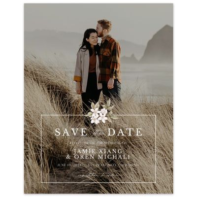 White Boho Wedding Digital Save the Date - Foxglove Photo