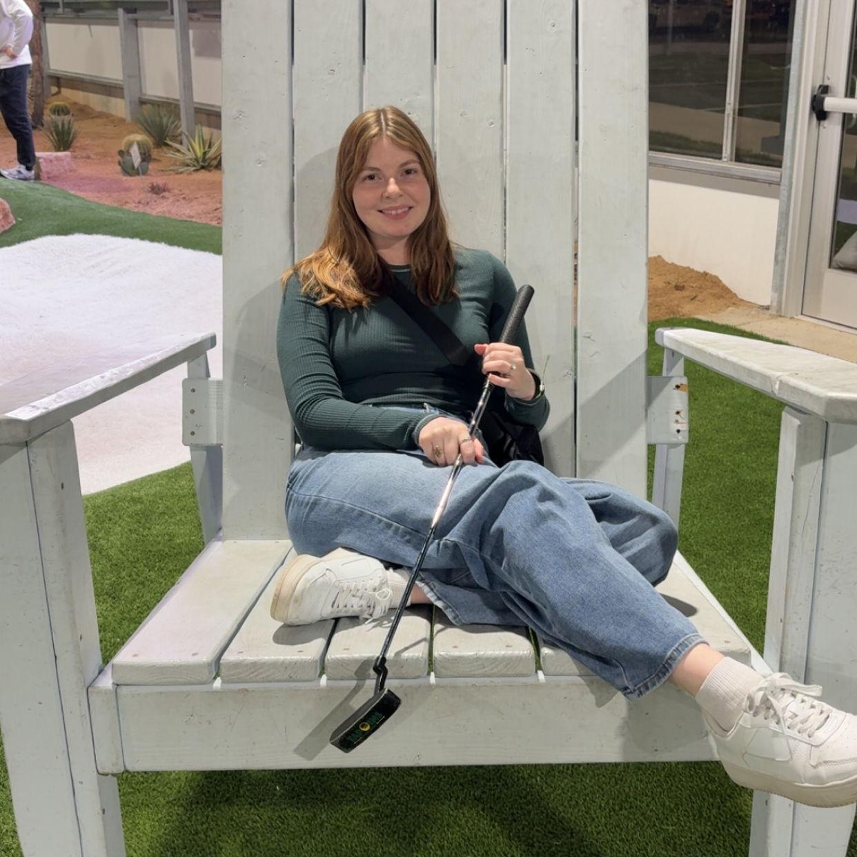 Who can resist a picture in a giant chair?
